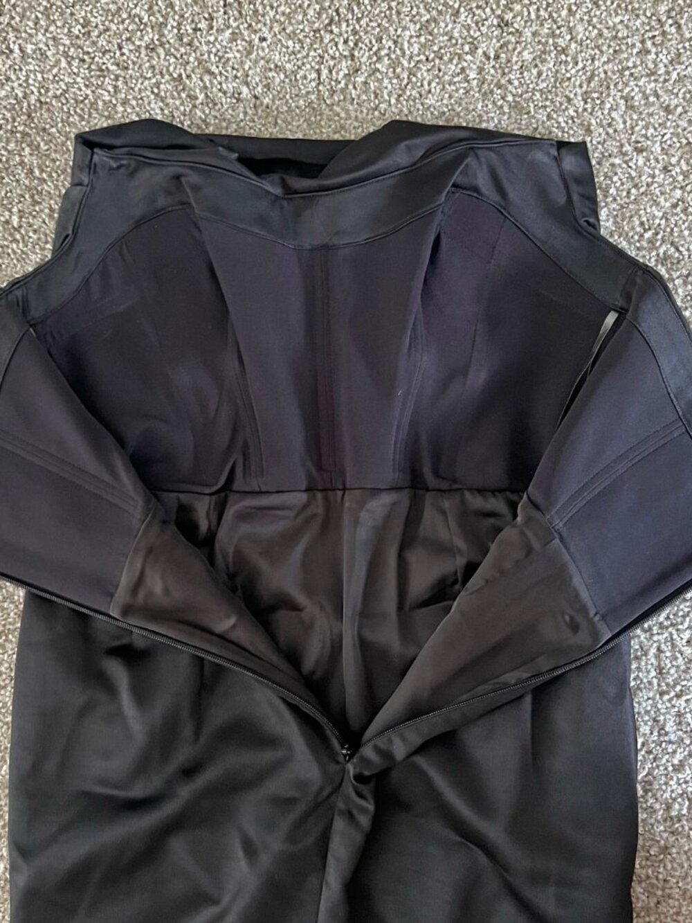 House of CB Adrienne Black Satin Strapless Corset Maxi Dress Formal Sexy Size L - Picture 6 of 10